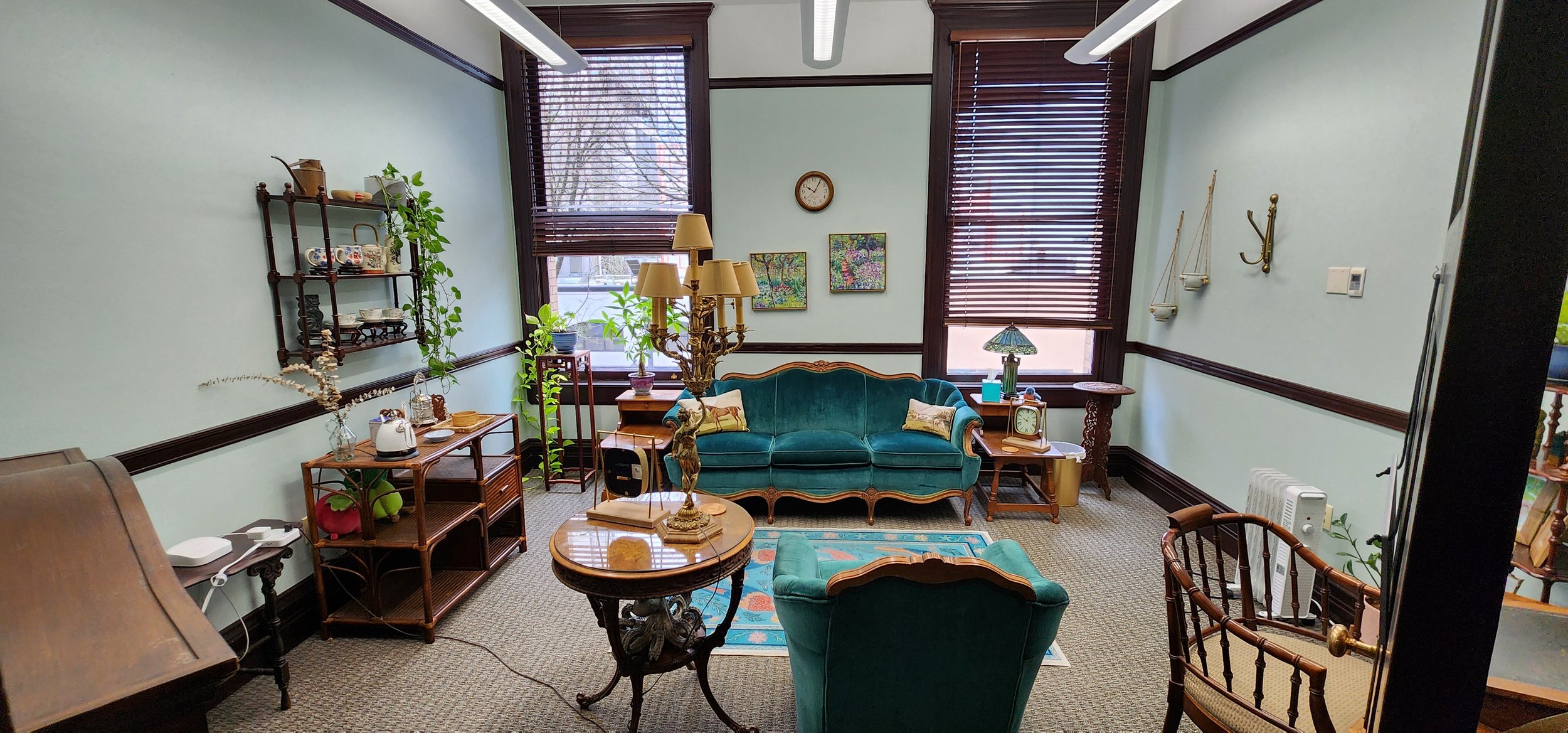 Hallway connecting therapy offices